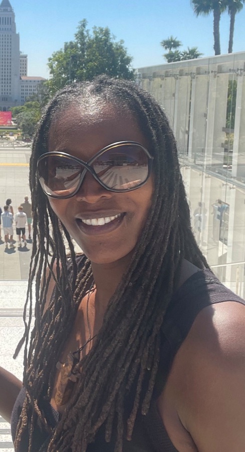 Amewu Mensah outdoors in Los Angeles